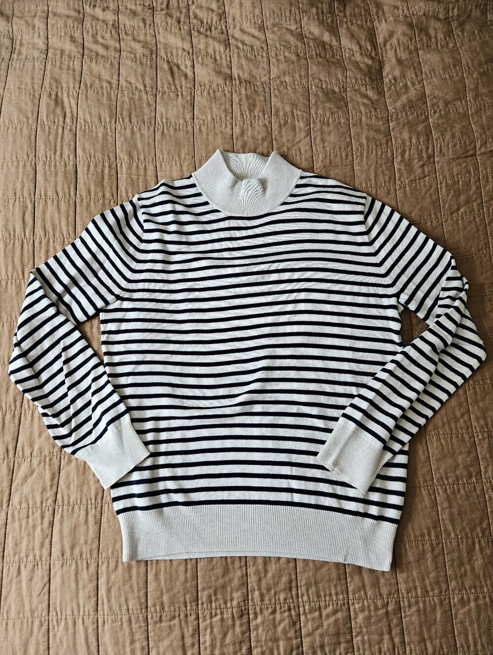 J. Crew Striped Mockneck Sweater